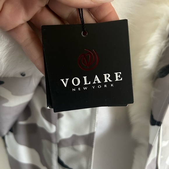 Volare New York Camouflage white fox fur jacket with hood size S NWT - Picture 9 of 15